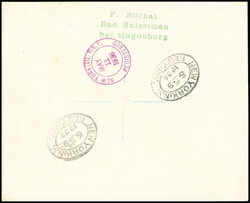 1936 (Jun 28) Registered Zeppelin cover to New York with KGV 1/2d + ...