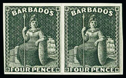 1875 Britannia 1/2d, 3d and 4d issue Perkins & Bacon plate proofs in ...