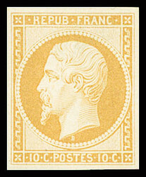 N°9e 10c Présidence, réimpression de 1862, nsg, TTB. Certificat