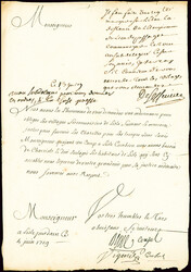 GERS Juin 1719. Lettre adressée aux consuls de l'Isle Jourdain ...