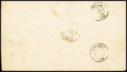 France n°56 obl GC 1416 + T17 "Espelette (64)" (fev 1876) sur lettre ...