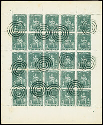 Deux feuilles de 25 du type de 1858 (6p bleu) et 6p gris avec ...